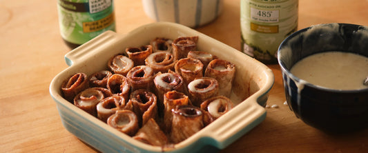 Cinnamon Roll Tortillas with Vanilla Yogurt Frosting