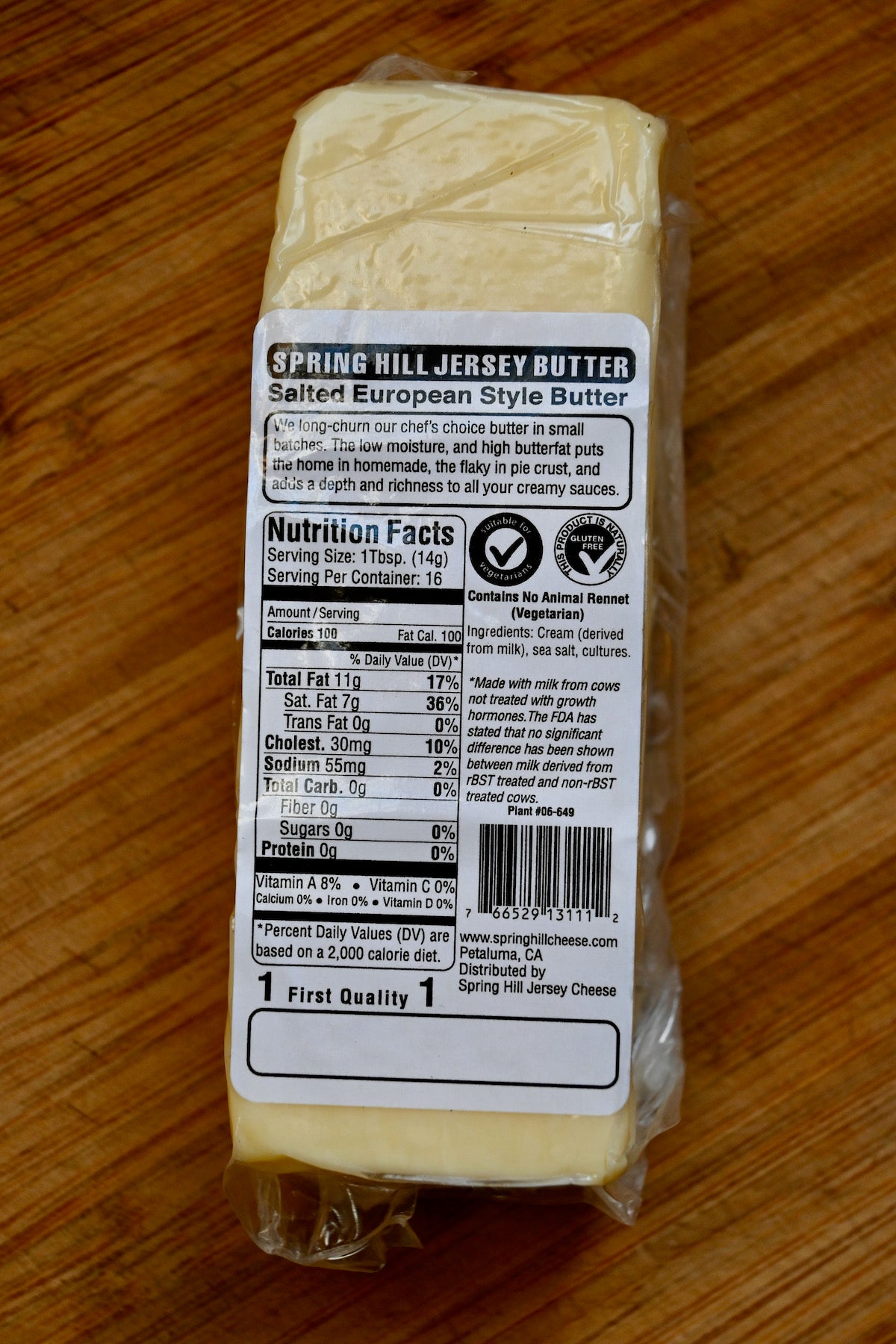 Spring Hill Grassfed, Pasture-Raised, Salted Butter